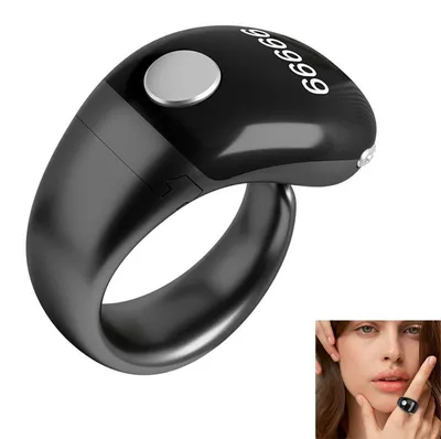 Produktbild von Tasbih Zikr Smart Ring, Einstellbarer Gebetszähler, 3 Größen (18-22mm), App & Wasserdicht, 4-Stellen Digital, Gebets-Erinnerung für Muslime