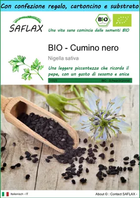 Immagine prodotto di SAFLAX Set regalo - BIO - Cumino nero - 300 semi - Nigella