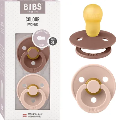 Produktbild von BIBS 130215 Colour Woodchuck & Blush 18M+ Latex-Schnuller, BPA-frei