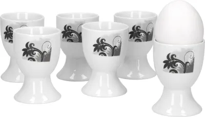 Produktbild von 6er Set Eierbecher Black Flower 4,8cm