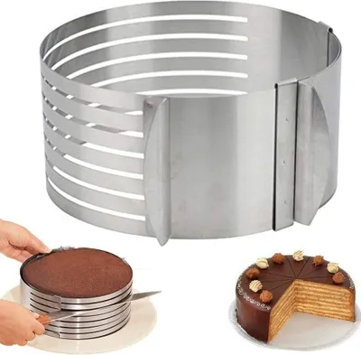 Produktbild von Ring Cutter Layer Kuchen Slicer, Einstellbare Ring 7 Schicht Mousse, Zum leichten Schneiden Von Tortenböden, DIY Runde Brot Backform