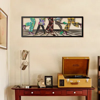 Immagine prodotto di Wallity, Let's Dance Metal Wall Art - APT005, Accessorio decorativo da parete in metallo, 100% ACCIAIO, Multicolore, 31 x 95 cm