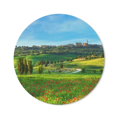 Produktbild von MuchoWow® Mauspad Mousepad Toskana - Landschaft - Blumen 30x30 cm - Mousepads - Maus Mat - Pad - Mausunterlage - Tischunterlage - Schreibtischmatten