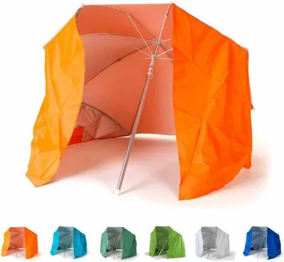 Produktbild von Sonnen Strandschirm Tragbar Leicht Alu Zelt Motorradfahrer 160 cm Piuma - Orange