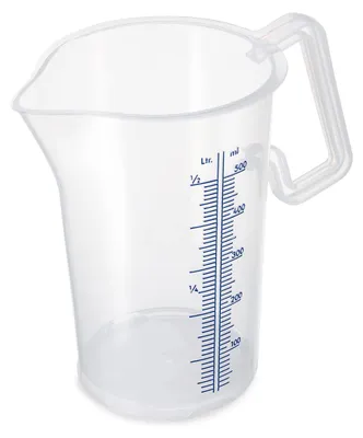 Productafbeelding van Thermohauser meetbeker met gesloten handvat, 500 ml, kunststof PP, blauwe schaal