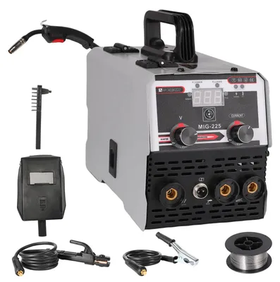 Produktbild von Tragbares 3-in-1-Schweißgerät - MIG-225 - 220 V - MIG/MMA/ARC/TIG - Halbautomatisch - Gaslos - Polaritätsumschaltung