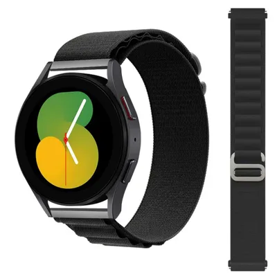 Produktbild von FFO2World 22mm Alpine Loop Nylonarmband - Kompatibel mit Galaxy Watch 3/46mm, Gear S3, Polar Vantage, Garmin Vivoactive 4, Huawei GT6 - Schwarz