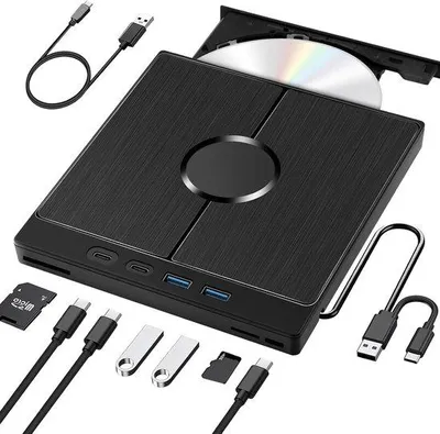 Obrázok produktu pre Prenosná DVD-RW vypaľovačka s rozhraním USB 3.0 a integrovanou čítačkou SD kariet