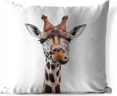 Produktbild von MuchoWow® Outdoor Kissen - Jungen - Giraffe - Tiere - Kopf - Porträt - Kind - Mädchen - 40x40 cm - Wetterfest - Lounge Kissen - Kopfkissen - Interieur - Polster mit Bild