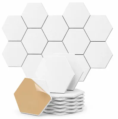 Produktbild von INF 12er-Pack Schalldämmplatten - Weiße Akustikplatten mit selbstklebender Rückseite