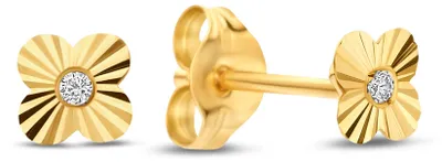 Produktbild von New Bling Oorknopjes – 9NBG-1073 – 14K Goud – Bloem met Zirkonia – 4 mm