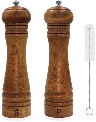 Obrázok produktu pre Mlynček na soľ a korenie – veľký – 20 cm – s čistiacej kefky
