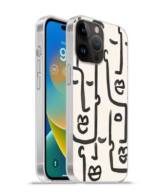 Produktbild von MuchoWow® Handyhülle Schutzhülle Hülle für Apple iPhone 14 Pro - Softcase Muster - Abstrakt - Linienkunst Silikon Softcase Handy Hülle - Umschlag