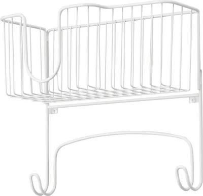 Produktbild von mDesign Bügelbretthalterung Aufbewahrung Korb Organizer Wandmontage Metall Weiß