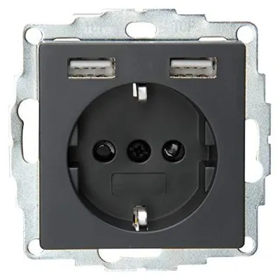 Produktbild von Kopp Athenis 296215182 – Unterputzsteckdose mit 2 USB-Anschlüssen