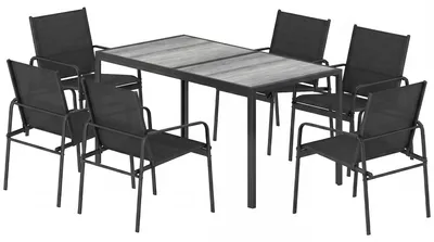 Productafbeelding van Outsunny tuinmeubelset: zithoek met tafel en 6 ademende stoelen