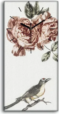 Produktbild von Dekor Leinwand Uhr Wandbilder Geräuschlos 30x60 Gemälde Tier Vogel Blumen Kunst - schwarze Hände