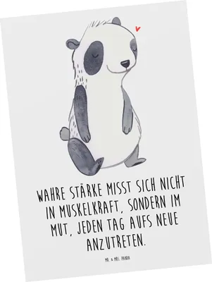 Produktbild von Mr. & Mrs. Panda Ansichtskarte Panda Muskelatrophie - Weiß - Geschenk, SMA, Postkarten, einzelkarte, Atrophie, Postkarte, Ansichtskarten, Spinale Muskelatrohie, Grußkarte