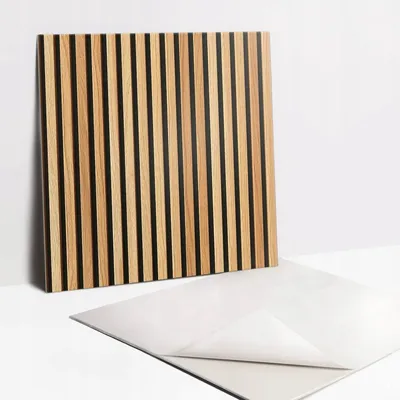 Produktbild von Selbstklebende Vinyl-Wandpaneele 30x30 cm mit Holzlattenmuster