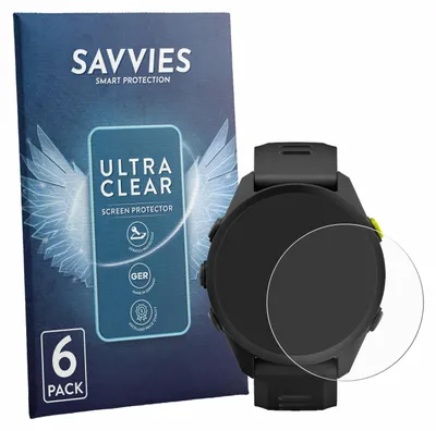 Produktbild von 6x Für Garmin Forerunner 70/170/170 Music Schutzfolie Savvies Displayschutz Display Schutz Folie Klar Transparent