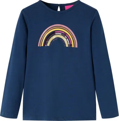Imagen del producto de Camiseta infantil de manga larga azul marino 128