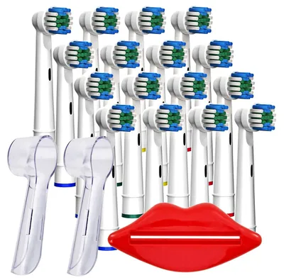Obrázek produktu pro Náhradní hlavice k elektrickým zubním kartáčkům Oral-B, sada 16 ks + kryty a vytlačovač