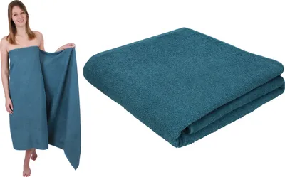 Produktbild von Betz 2 Stück XXL Badetücher 100 x 200 cm BERLIN  Saunatücher 100% Baumwolle Farbe – taubenblau