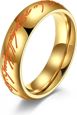 Zdjęcie produktu dla INF Pierścionek z napisem ze stali tytanowej Złoto 19 mm