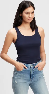 Produktbild von GAP Geripptes Tanktop für Damen, Marineblaue Uniform, Mittel