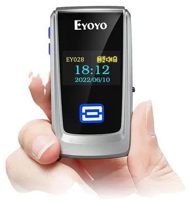 Zdjęcie produktu dla Skaner kodów kreskowych, łączność Bluetooth, kompaktowa konstrukcja, EY-028P niebieski 2D