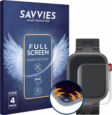 Produktbild von 4x Savvies Fullscreen Schutzfolie für Huawei Watch Fit 4 Pro Displayschutz Folie Fullcover Klar Transparent