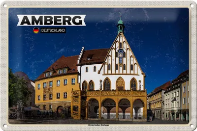 Produktbild von Blechschild Städte Amberg Historisches Rathaus 30x20cm