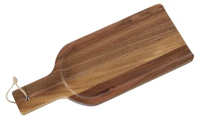 Schneidebrett mit Griff, Naturholz, 35x14x1,5 cm