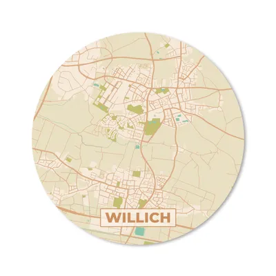 Produktbild von MuchoWow® Mauspad Mousepad Vintage - Karte - Willich - Stadtplan - Karte 20x20 cm - Mousepads - Maus Mat - Pad - Mausunterlage - Schreibtischmatte