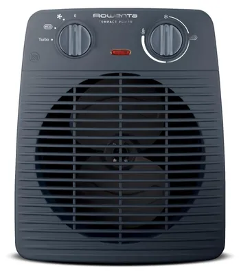 A dark gray Rowenta Compact Power heater is shown against a light gray background.