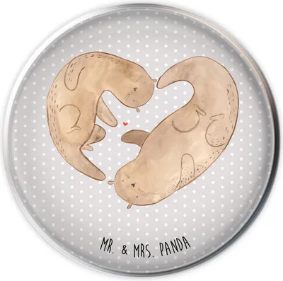 Produktbild von Mr. & Mrs. Panda Abflussstopfen Otter Herz - Grau Pastell - Geschenk, Liebe, Ablaufgarnitur, waschbeckenstöpsel, Waschtisch Stöpsel, Seeotter, stopfen waschbecken