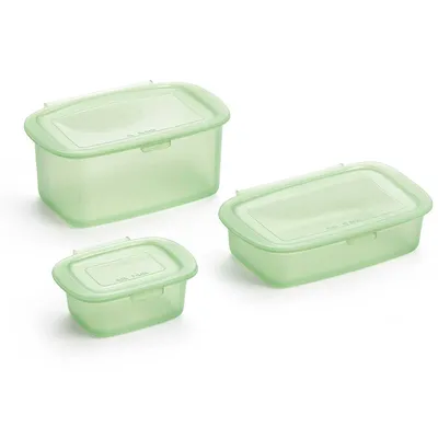 Zdjęcie produktu dla LUNCHBOX ZESTAW 3 pojemników na pieczywo i przekąski silikonowe LEKUE Silicone