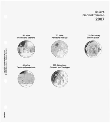 Produktbild von Lindner 1108D07 Vordruckblatt 10 Euro Gedenkmünzen 2007 Deutschland