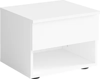 Image de Lot de 2 chevets - 1 niche et 1 tiroir - blanc - Collection NOFI