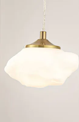 Produktbild von Lindby Hängeleuchte Piatra, opal/messing, Glas, Ø 16 cm, G9