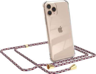 Produktbild von EAZY CASE Handykette kompatibel mit Apple iPhone 11 Pro, Handyhülle mit Umhängeband, Handykordel, Schutzhülle Clear, Band in Rot