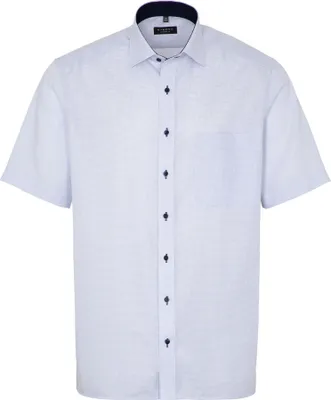 Produktbild von Eterna - Comfort Fit - Bügelfreies Herren Kurzarm Hemd in blau, Struktur (4671 K147), Größe:42, Farbe:Blau (11)