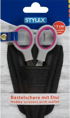 Produktbild von Stylex 42711 Bastelschere 13 cm abgerundete Spitzen mit Etui