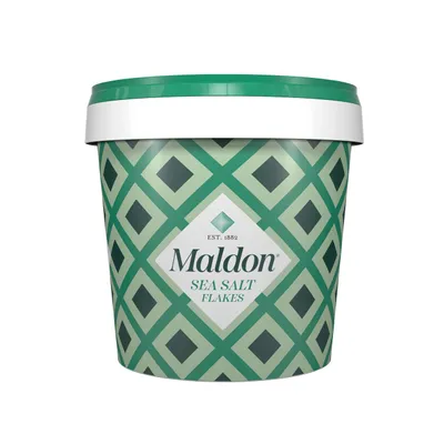 Produktbild von Maldon Sea Salt Flakes im Eimer, 570g, Meersalzflocken, Maldon Crystal Salt Co.
