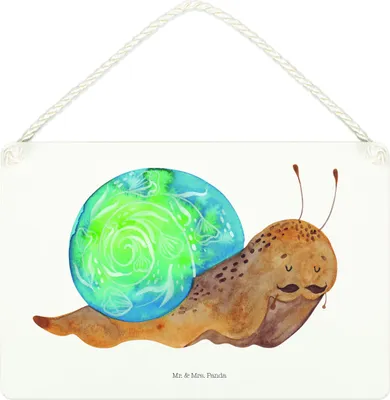 Produktbild von Mr. & Mrs. Panda wandtafel Schnecke Sir DIN A4 - Weiß - Geschenk, Wandbild Holz, Lebenseinstellung, Motivation, Wandschild, Weisheit, Schild, Schnecken, Türschild
