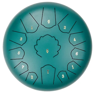 Produktbild von VEVOR Stahl Zungentrommel, 30 cm & 13 Töne, C-Dur Stahl Trommel für den Außenbereich, mit 2 Schlägeln & Tragetasche, Handpan Trommel Percussion Instrument für Meditation Musikalische Bildung Yoga, Grün, C-Dur-13 Noten-12 Zoll-Grün