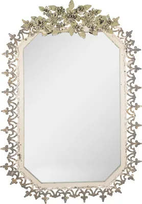 Obrázek produktu pro Zrcadlo Clayre & Eef 63x93 cm Šedozelené kovové květiny