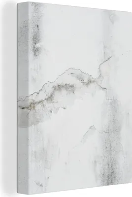 Produktbild von MuchoWow® - Leinwandbilder - Beton - Grau - Weiß, Wandbild, Wanddeko Bilder Wohnzimmer, 90x120 cm