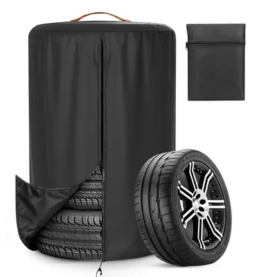 Produktbild von Wasserdichte Auto-Reifentasche aus 420D-Nylon, mit Reißverschluss, ideal als Reifenhülle für 4 Reifen (27 Zoll)