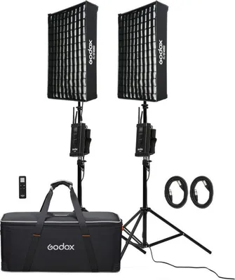 Produktbild von GODOX FL100-K2 – 2 flexible FL100 LED-Panels mit Stativ und Tasche